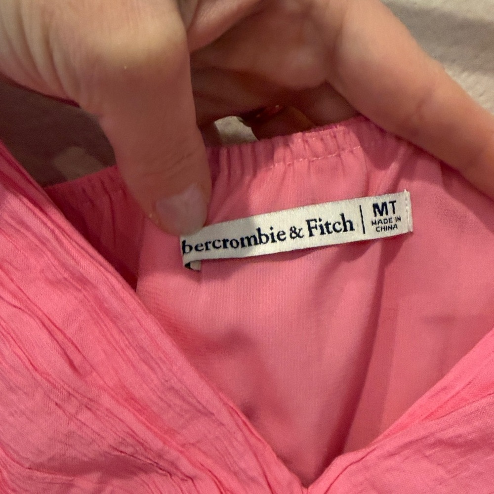 Abercrombie & Fitch Organza Tiered Pink Mini Dress Size Medium‎ Tall - Picture 5 of 10